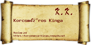 Korcsmáros Kinga névjegykártya