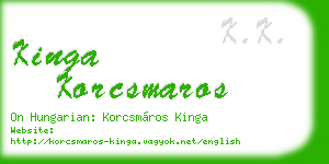 kinga korcsmaros business card